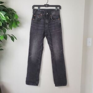 Zara Boyfriend Distressed Faded Gray Black Jeans Size 2